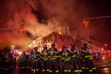 Ferocious four-alarm Brooklyn fire leaves numerous families displaced 31 Some two hundred firefighters battled a four-alarm fire at 335 Graham Ave. in Williamsburg, Brooklyn on Jan. 25, 2025.