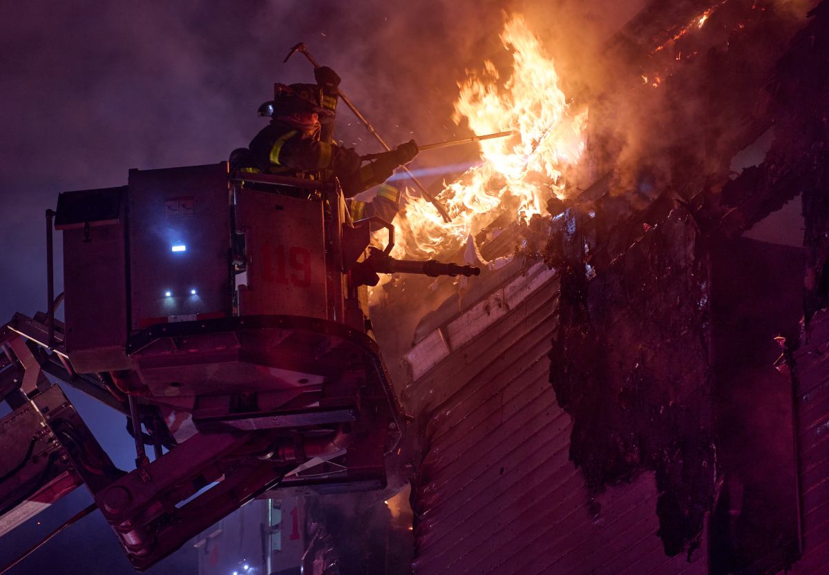 Ferocious four-alarm Brooklyn fire leaves numerous families displaced 2 Firefighters were confronted with heavy fire in three wood frame apartment buildings during a four alarm fire at 335 Graham Ave. in Brooklyn on Jan. 25, 2025.