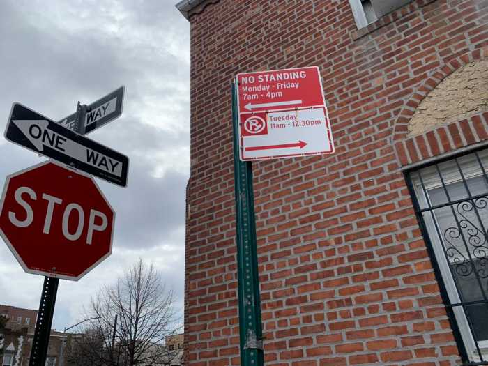 Surprising DOT report shows intersection safety may not improve much by banning parking near corners 6 DOT sign at an intersection in Queens