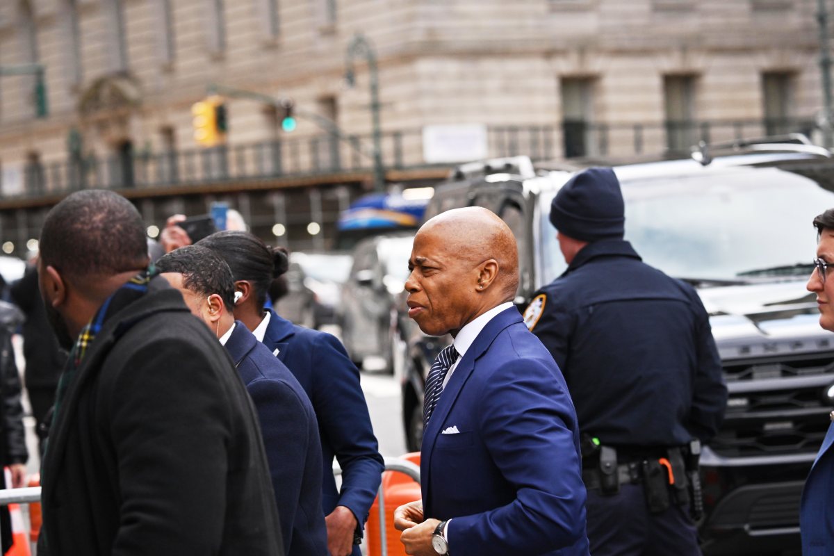 Mayor Adams entering court