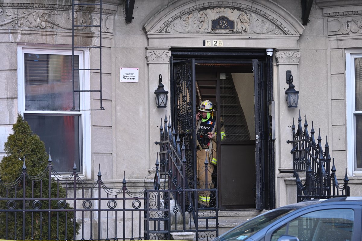 EMS Paramedics at the scene of a fatal apartment fire on Bedford Avenue in Crown Heights, Brooklyn on Friday, Feb 21.