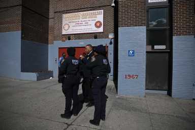 Brooklyn teenager shot near school; two suspects at large, cops say 27 Cops outside Brooklyn school where teen was found shot