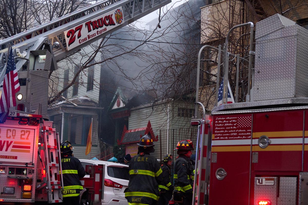 Two people dead in Bronx fire at Buddhist temple and home; blocked hydrant hinders FDNY efforts 2 The first arriving FDNY units encountered heavy smoke and flames but quickly began a search-and-rescue operation — crawling through the burning building to get to two victims trapped.