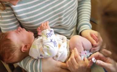 Measles advisory: New York state warns about dangers of infectious virus amid outbreak in Western U.S. 25 Young baby crying while getting vaccinated against measles