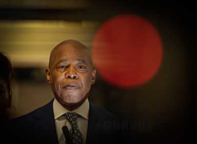 Mayor Eric Adams speaking