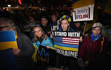 Rally for Ukraine in East Village urge continued U.S. aid and action against Putin's Russian forces 26 A Ukraine solidarity rally broke out in Manhattan on March 4.