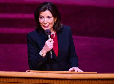 Hochul touts economic agenda, vows to fight Medicaid cuts in Sunday visits to Queens 19 Gov. Kathy Hochul delivers remarks to churchgoers at the Greater Allen AME Cathedral on Sunday, March 2, 2025.