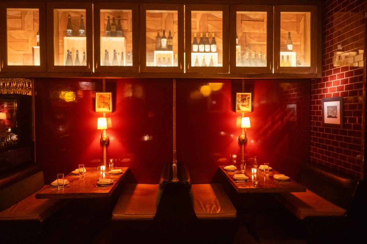 Bar Mercer brings hometown pub with refined menu to Soho 4 Wine cabinets over booths at Bar Mercer