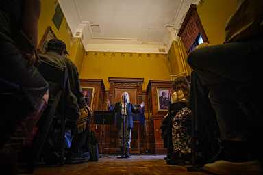 Patti Smith during performance at New York International Antiquarian Book Fair
