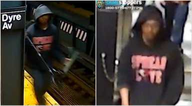 This image, released by the NYPD, shows the alleged suspect wanted in connection with the April 8 assault at the Dyre Ave. subway station