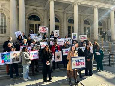 Painting a picture of need: NYC pols, arts advocates rally for transparent arts education funding 11 Arts education advocates plead for more data transparency ahead of Council’s Joint Oversight Hearing on Ensuring Equity and Access in the Arts.