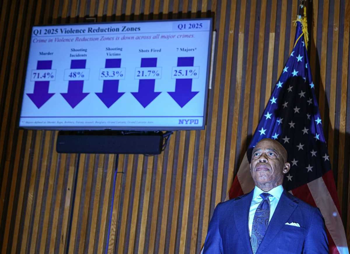 Mayor Eric Adams speaks at NYPD briefing