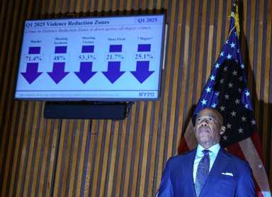 Mayor Eric Adams speaks at NYPD briefing