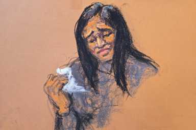 Diddy trial sketch of Cassie Ventura testifying in rape case