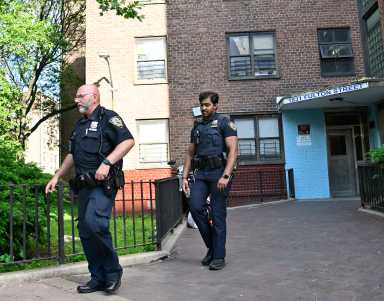 Police officers at Scene of Brooklyn shooting