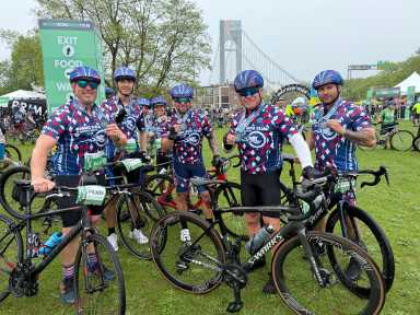 participants in the TD Five Boro Bike Tour