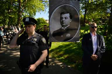 Cops in Brooklyn salute late NYPD detective known as "Italian Sherlock Holmes."