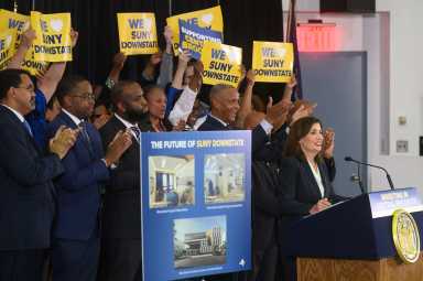 New York State investing $1B plus in Downstate hospital 24 overnor Kathy Hochul announces major health care investments for Central Brooklyn at SUNY Downstate Health Science Education Building in Brooklyn.