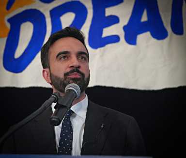 Assembly Member and Democratic mayoral nominee Zohran Mamdani at his Election Night party. Wednesday, June 25, 2025.