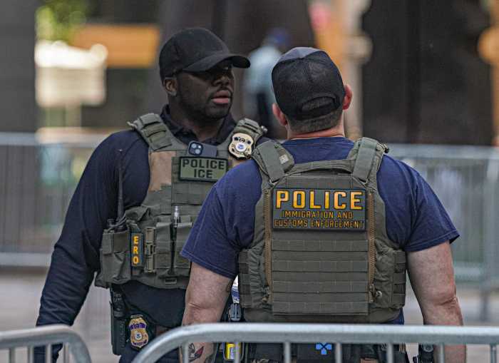 ICE agents in Lower Manhattan.