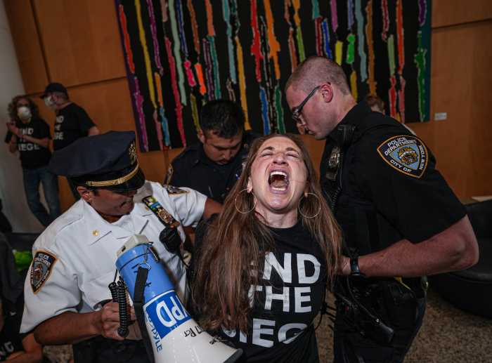 Protesters arrested for occupying Maersk building in Midtown for war in Gaza 2
