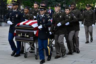 Remembering Charles Rangel: Body of late Congressman arrives at City Hall to lie in state 42 Honor guard escorts casket carrying Charles Rangel