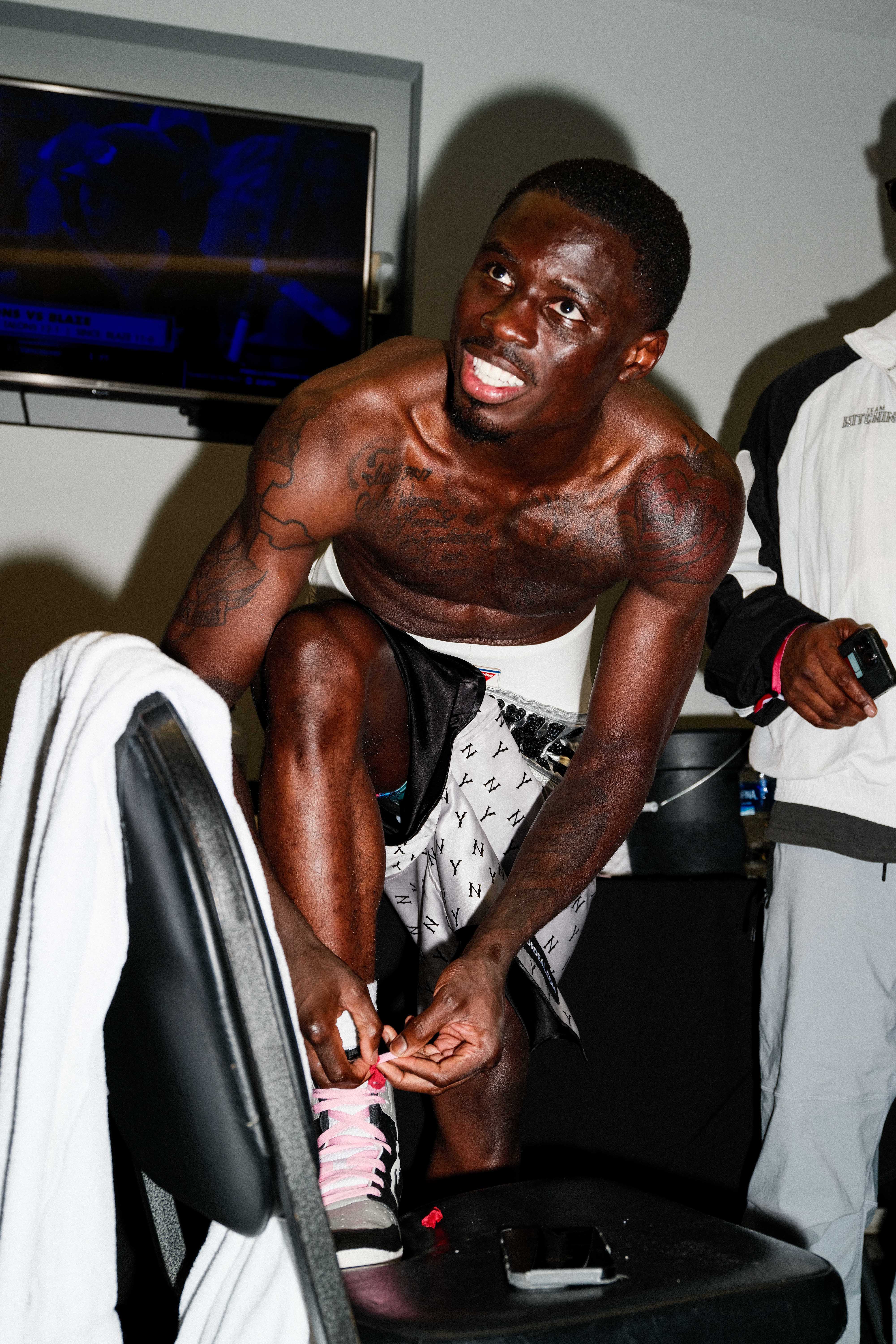 Richardson Hitchins speaks to the media after defeating George Kambosos Jr. for the IBF World Junior Welterweight Title