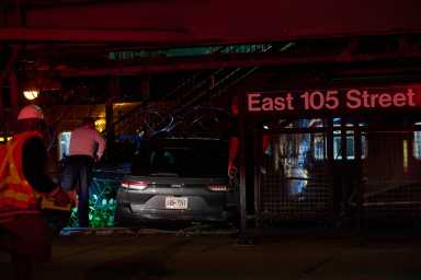 Vehicle smashed into Brooklyn subway station during pursuit