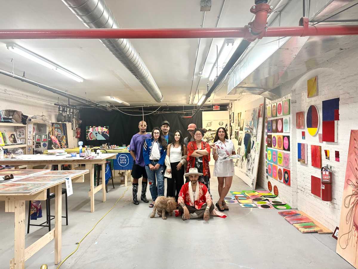 Artists at the Time To Be Happy Gallery on the Lower East Side.