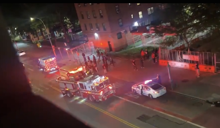 Lower East Side police vehicles at scene where man struck by driver