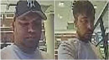 Police released these surveillance images of two suspects wanted in connection with the theft of a senior’s debit card and more than $6,000 in unauthorized charges.