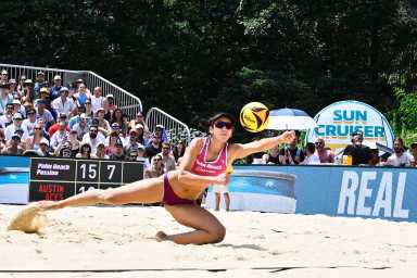 AVP spikes Central Park during awesome weekend volleyball takeover 12 a woman playing beach volleyball