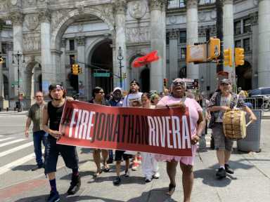 Relatives of Allan Feliz and supporters marched from NYPD headquarters to City Hall on Friday, calling on Police Commissioner Jessica Tisch to fire the officer who fatally shot Feliz during a 2019 traffic stop in the Bronx.