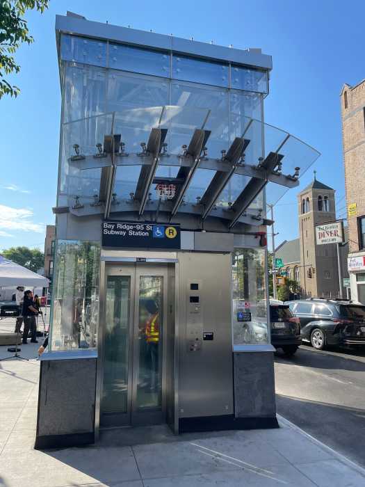exterior of subway elevator