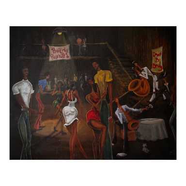 people in painting dancing down and dandy by DaQuane Cherry