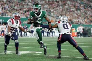 Garrett Wilson Jets Patriots touchdown