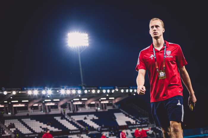 Red Bulls officially sign Gustav Berggren to 3.5-year deal 4 Gustav Berggren Red Bulls: Soccer player in red uniform and black shorts walks off field