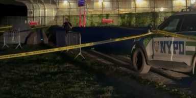 Crime scene tape stretched at scene where Border Patrol agent was shot