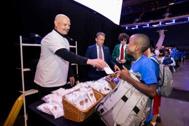The Garden of Dream Foundation hosted a Back to School event at Madison Square Garden in New York City, where Adam Graves was in attendance.