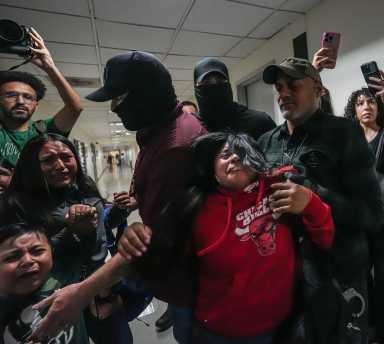 ICE in courts: Wife of Bronx man arrested at Federal Plaza in front of children says it left her family traumatized 16 ICE agents pull away man from his family