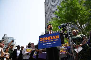 NYC Mayor's Race: Mamdani accuses Cuomo of 'conspiring' with Trump in wake of reported call 30 man in suit at Zohran Mamdani rally speaking at press conference
