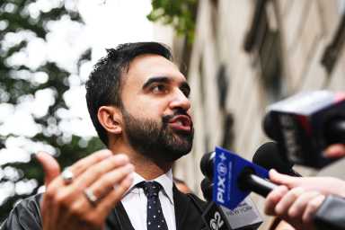 amNY report of NYPD staffing crisis stirs up conversation in NYC Mayor's race 12 Mamdani speaking to microphone about amNY report