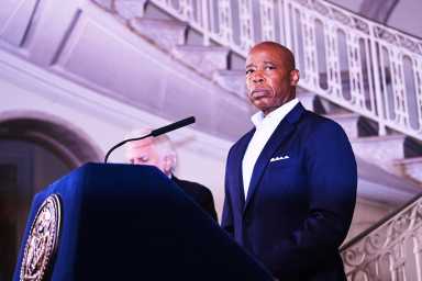 NYC Mayor's Race: Eric Adams denied matching funds for 11th time as rivals get big payouts 9 Mayor Eric Adams speaking at podium