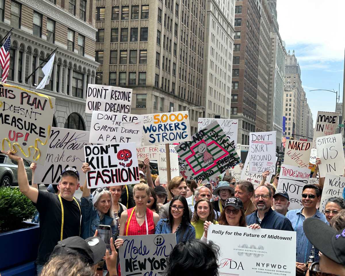 Groups rallied against the rezoning plan for Midtown South.