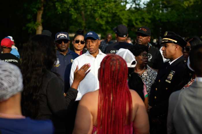 Mayor Adams pledges more cops and violence interrupters amid uptick in Bronx shootings 6 Mayor Eric Adams speaking with people in the Bronx after rash of shootings
