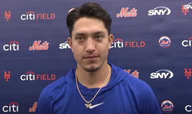 Dom Hamel wants to leave Mets 'no choice' but to keep him in majors 39 Dom Hamel Mets: Man with black hair and blue shirt stands in front of blue backdrop