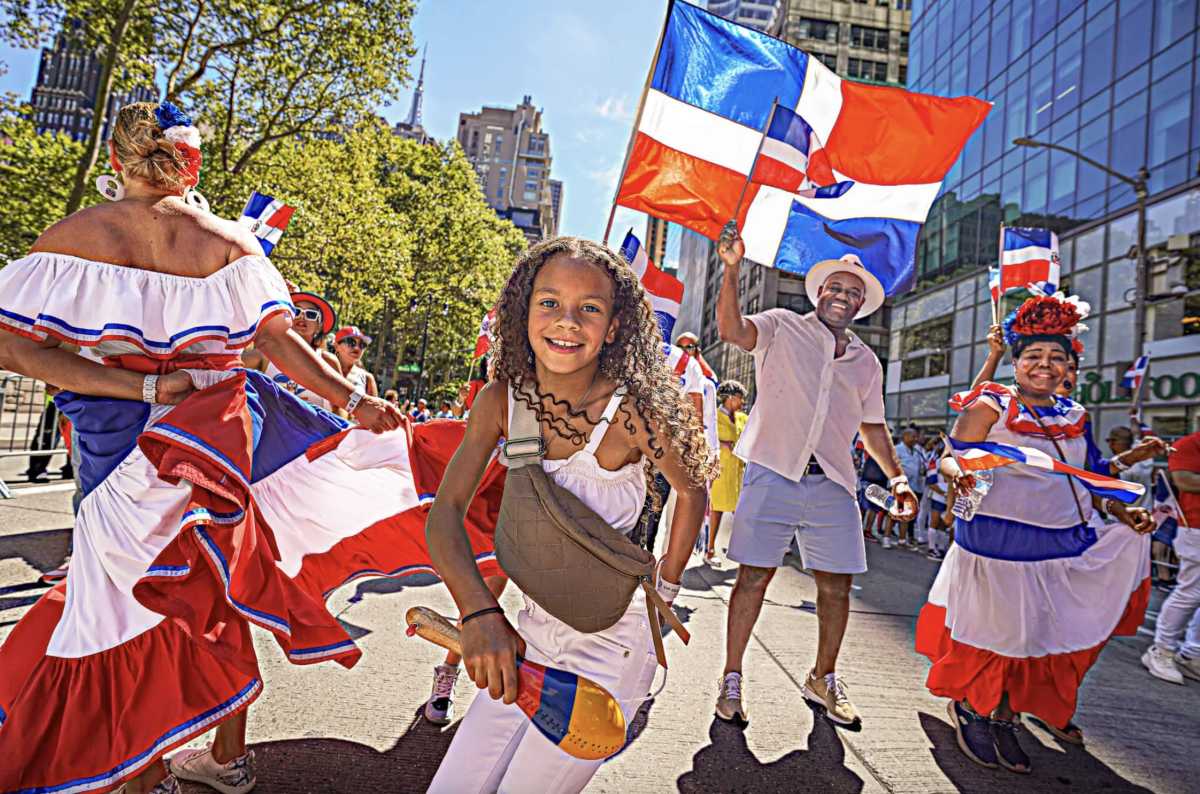 people in the dominican day parade