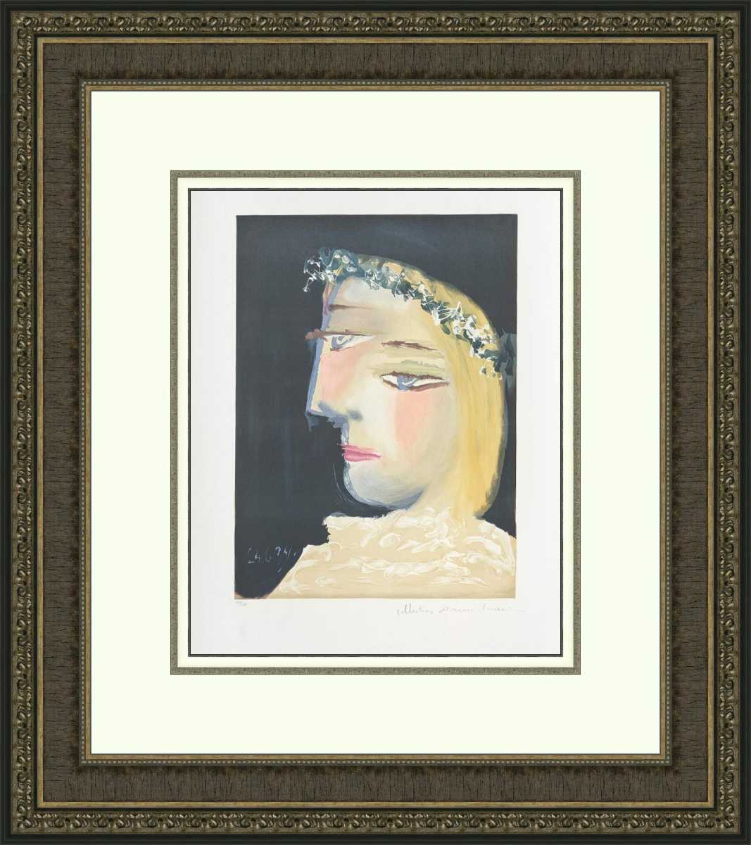 Femme a la Robe, Blanche Couronee de Fleurs, by Pablo Picasso